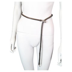 Ceinture vintage Jaeger, design serpent, Gunmetal et Diamanté