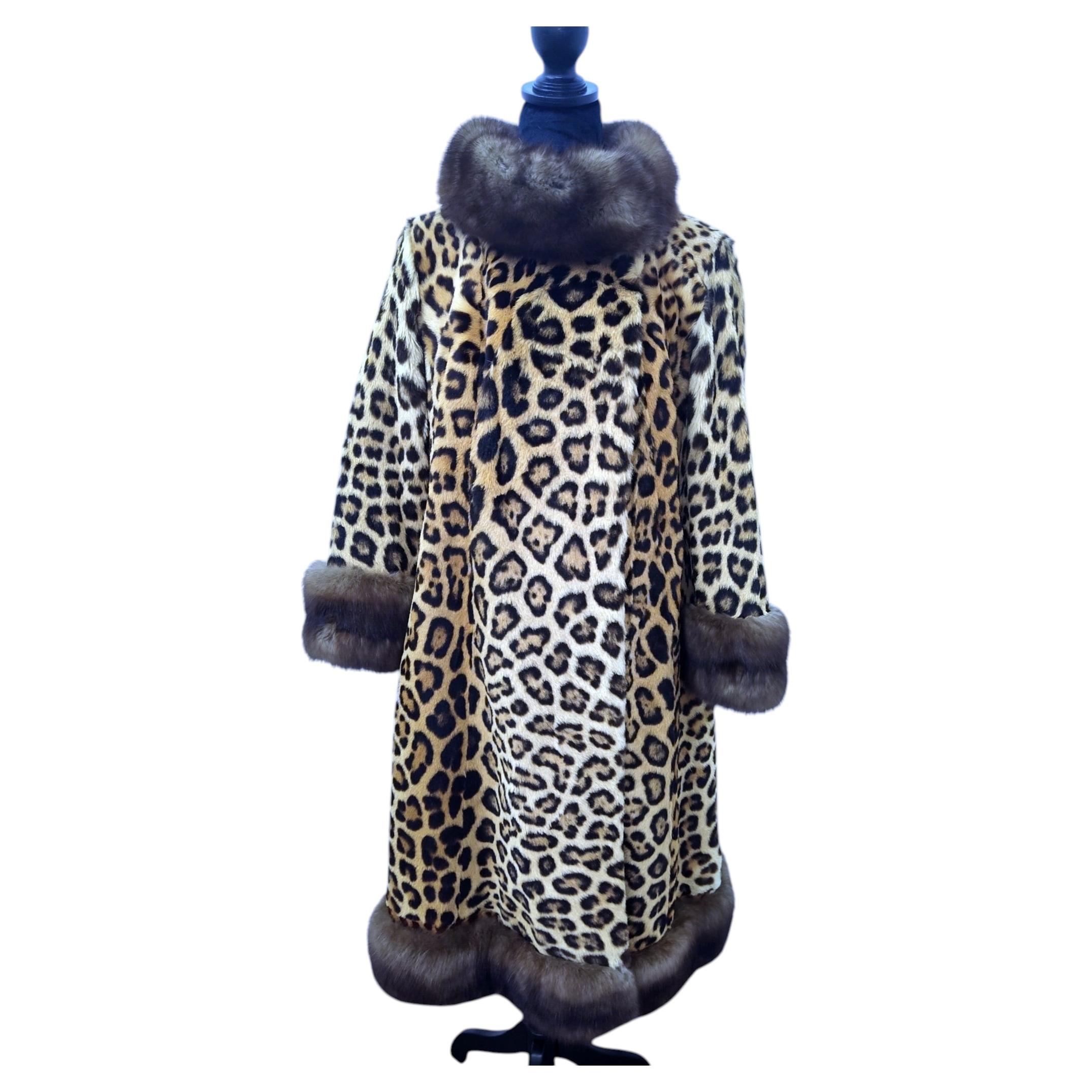 ~Vintage raro abrigo de piel de Jaguar tortora marta rusa talla 8 ~sin deberes