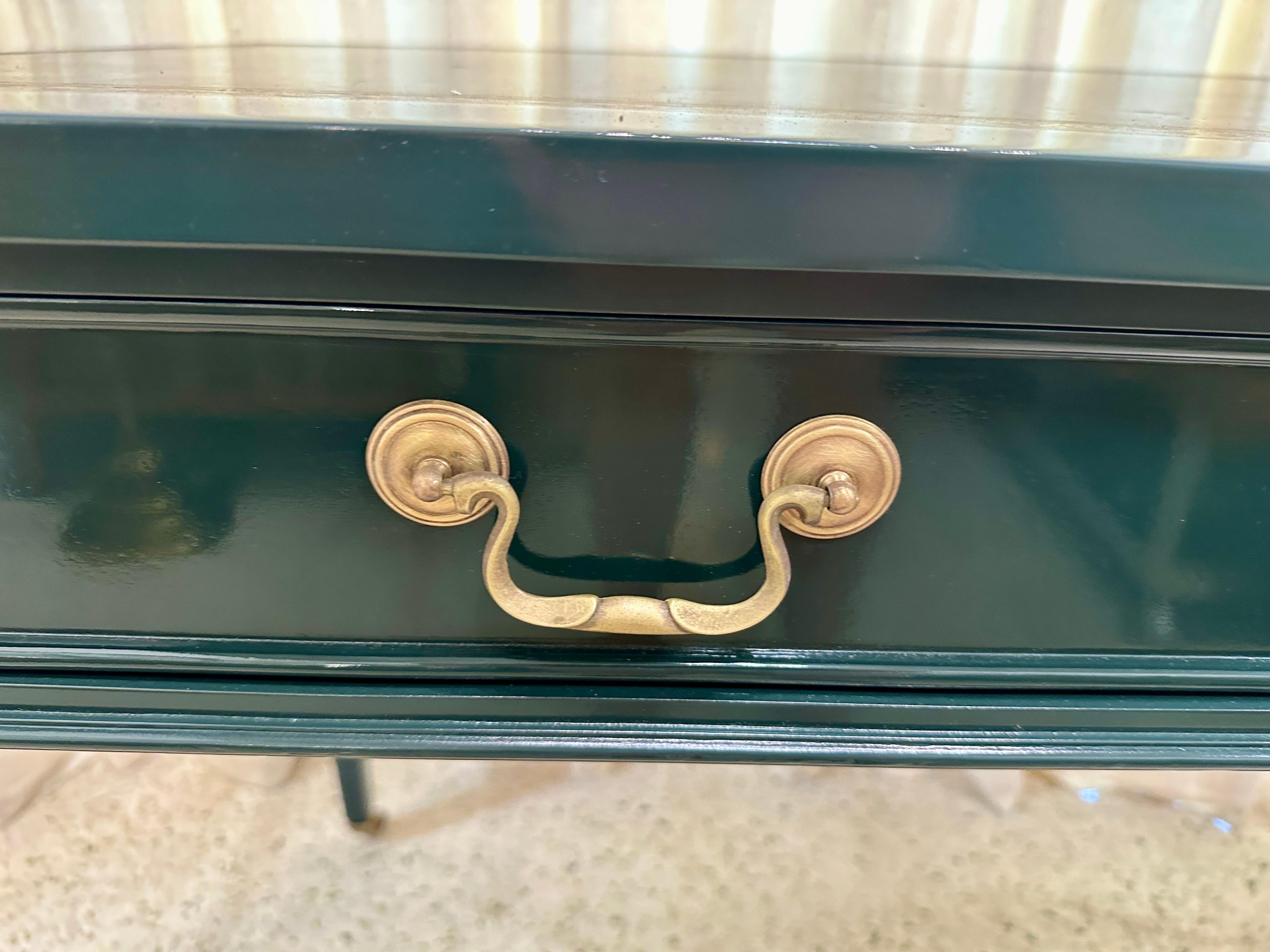 Vintage Jaguar Green Lacquered Louis XVI Style Writing Desk 1