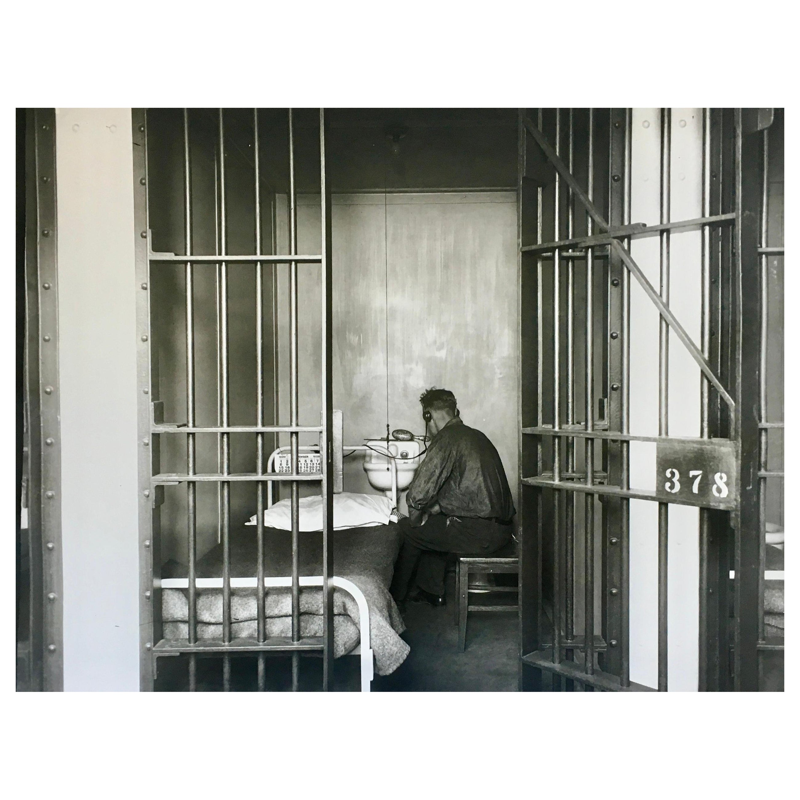 Vintage Jailroom Photograph circa late 1950s (silver gelatin print)