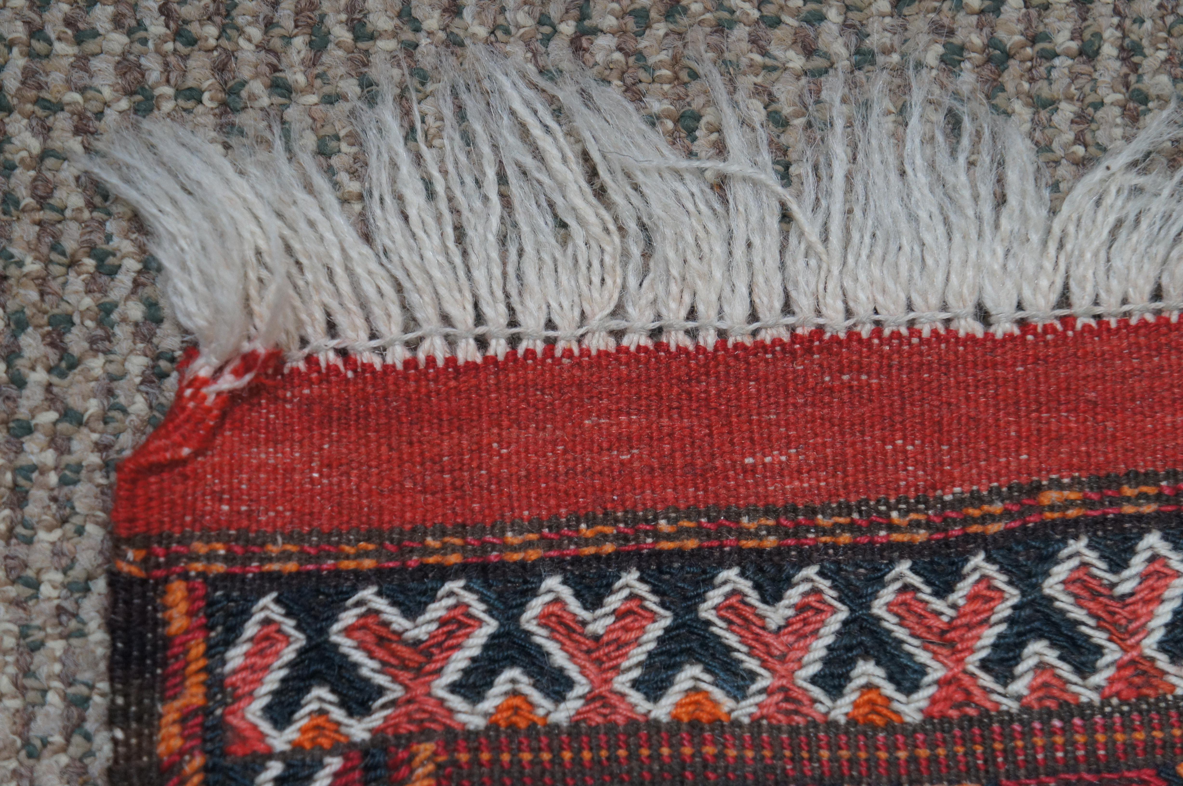 Vintage Jajim Ghoochan Hand Woven Geometric Kilim Rug Runner Carpet Mat 74