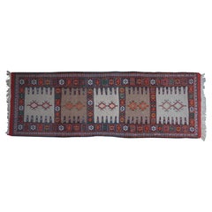 Vintage Jajim Ghoochan Hand Woven Geometric Kilim Rug Runner Carpet Mat 74"