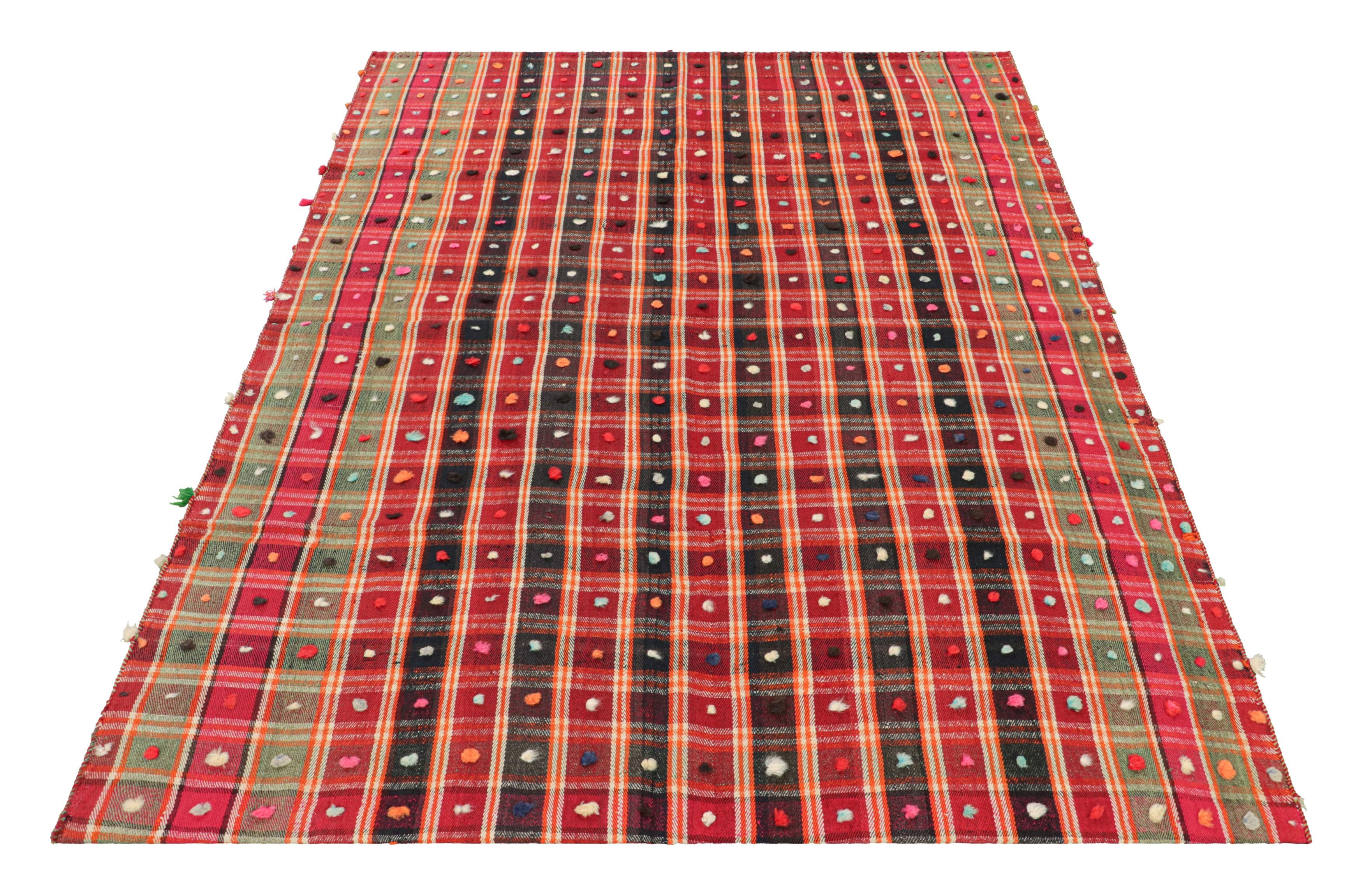 Vintage Jajim Qashqai Persischer Kilim mit bunten Punkten und Streifen - Rug & Kilim (Mitte des 20. Jahrhunderts) im Angebot