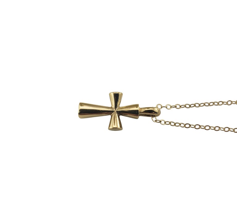 James Avery 14 Karat Yellow Gold Cross Pendant Necklace at 1stDibs