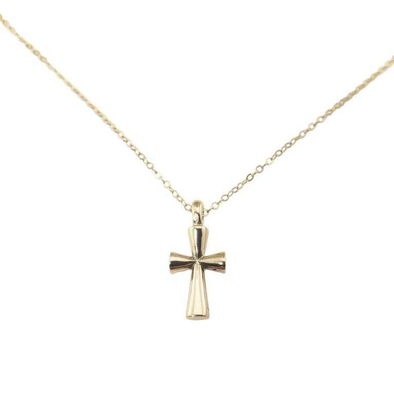James Avery 14 Karat Yellow Gold Cross Pendant Necklace at 1stDibs