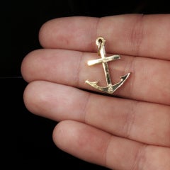 Vintage James Avery 14K Gold Anchor Cross Pendant Charm Retired Signed RARE 2.3g