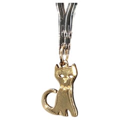 Vintage James Avery 14K Gold Kitty Cat Charm Pendant Retired Signed JA 2.0g
