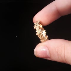 Vintage James Avery 14K Yellow Gold Floral Band Ring Comfort Fit Size 5.75