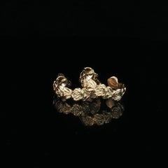 Vintage James Avery 14K Yellow Gold Rose Post Hoop Earrings Floral 4.4g Signed