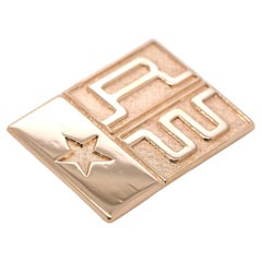 Vintage James Avery Custom 12K GF Pin Shaped Like Flag w/ Star & RW Initials