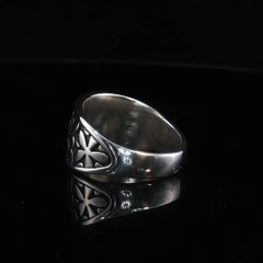 Anillo vintage de James Avery con diseño floral, de plata de ley 925, de banda ancha, talla 10,5, 10,7 g