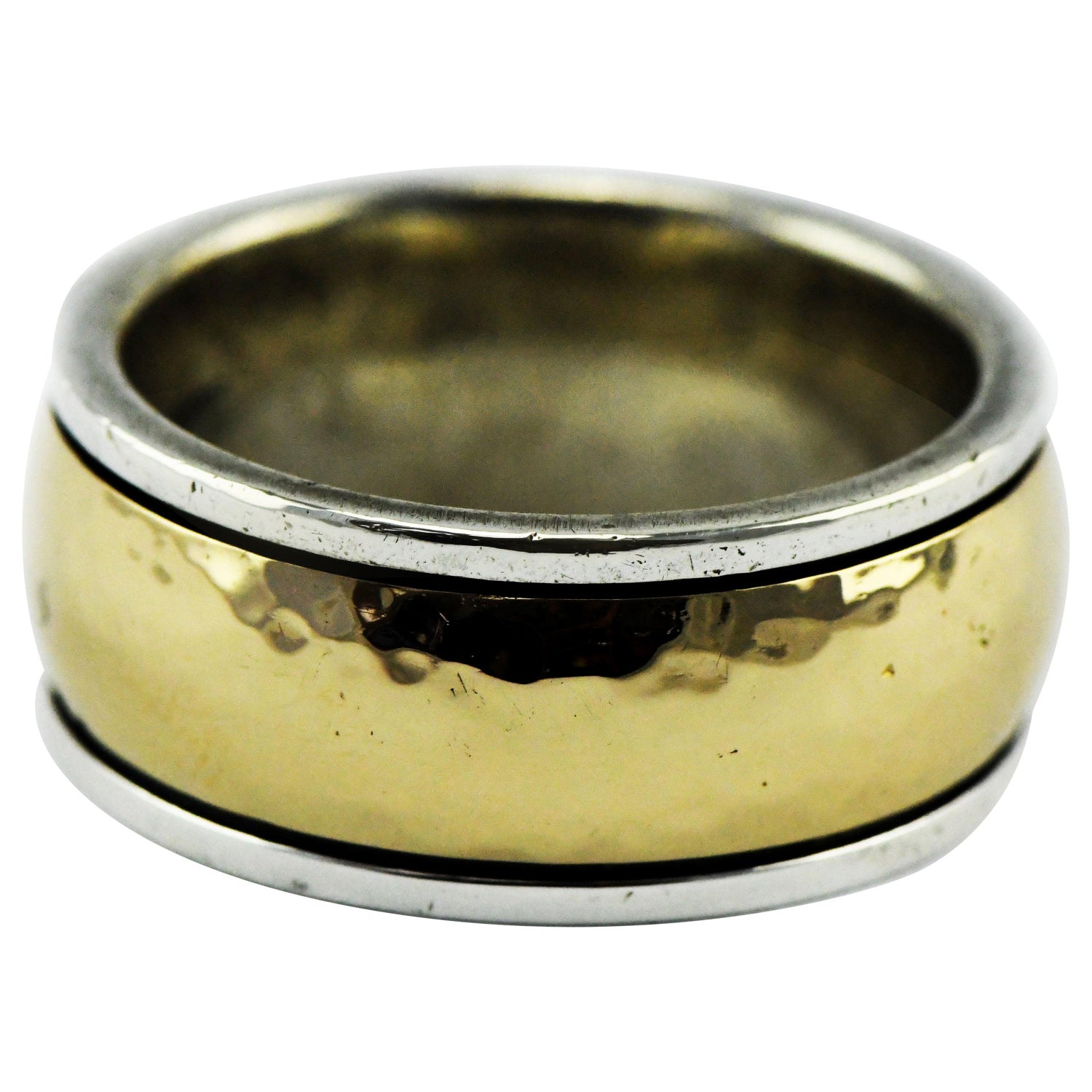 Vintage James Avery Hammered 14k Gold and Sterling Bimetal Men's Ring 17.7  Grams For Sale at 1stDibs | james avery mens rings