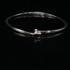 Vintage James Avery Hammered Sterling Silver Hook Bangle Bracelet 925 8''