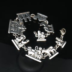 Vintage James Avery Nativity Charm Bracelet Sterling Silver 925 Christmas 7" 28g