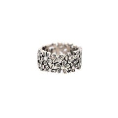 Vintage James Avery Retired Silver Floral Band Ring 4.9 Grams