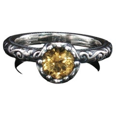 Vintage James Avery Sterling Silver Citrine Ring Sz 4.5 November Birthstone 925