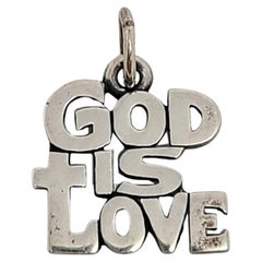 Vintage James Avery Sterling Silver God Is Love Charm Pendant