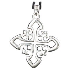 Vintage James Avery Sterling Silver Openwork Cross Pendant Large 11.4g 35mm