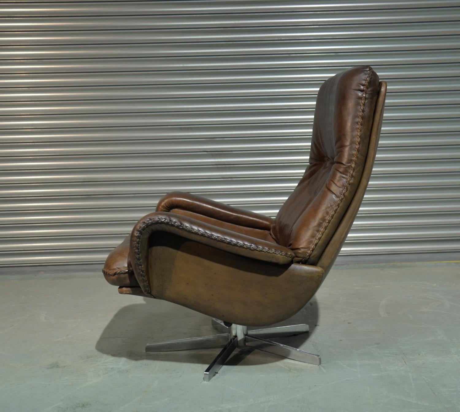 Discounted airfreight for our US and International customers ( from 2 weeks door to door)

We bring to you an ultra rare and highly desirable retro De Sede S 231 swivel lounge armchair and ottoman. Hand built in the late 1960s by De Sede craftsman
