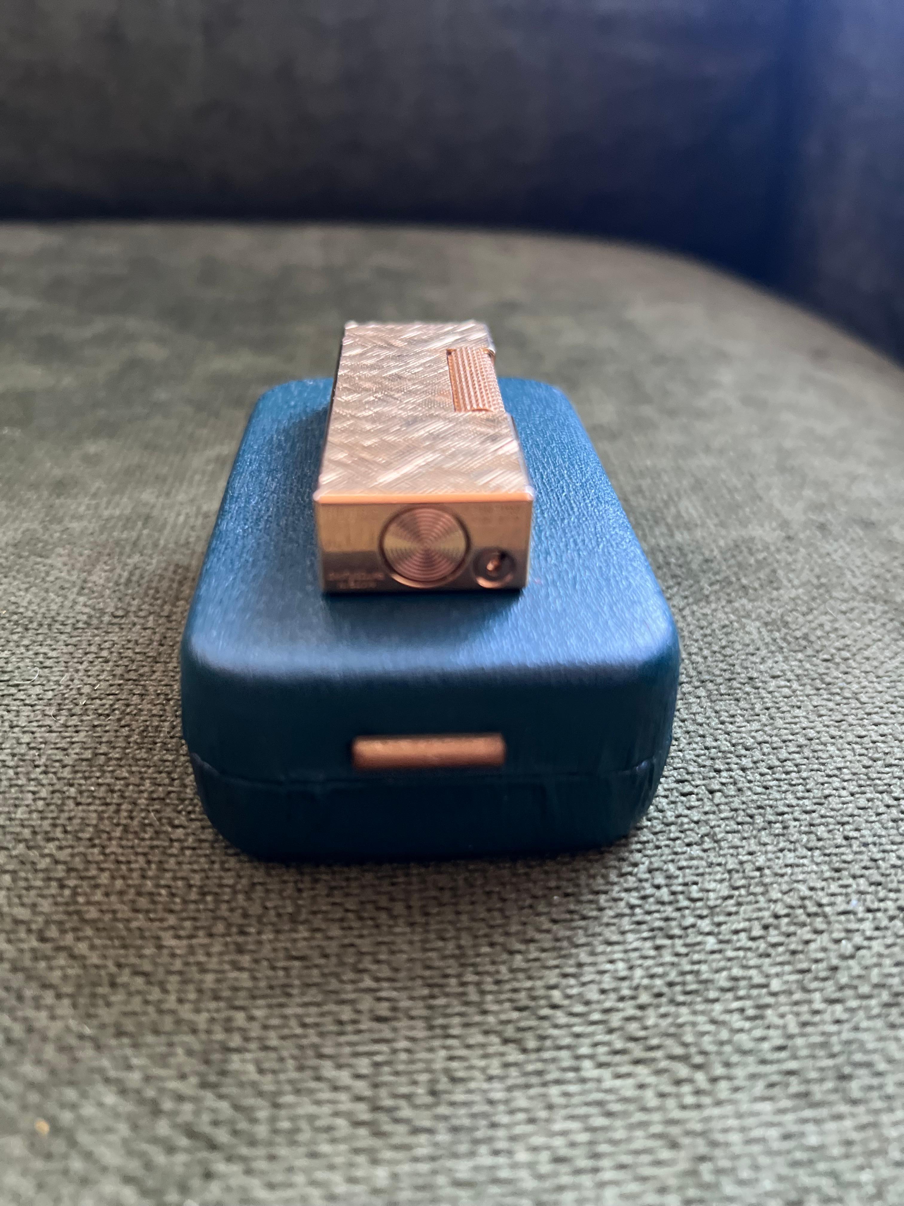 Vintage “ James Bond” Dunhill Gold Plated Lighter Original Sky Case, Circa 1970 1