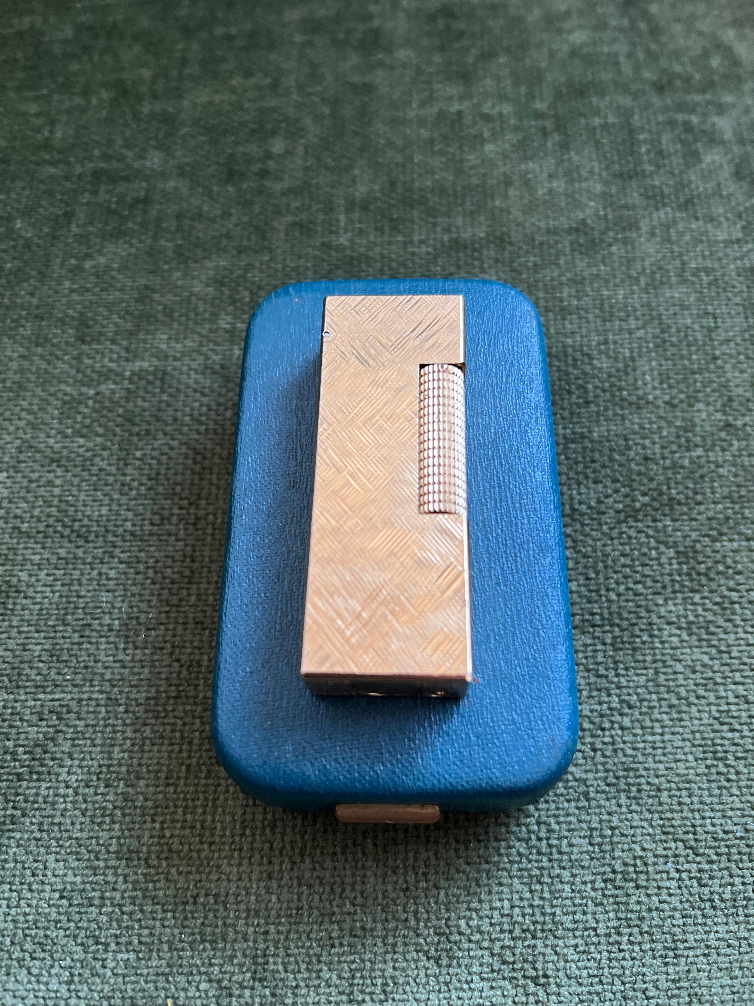 Vintage “ James Bond” Dunhill Gold Plated Lighter Original Sky Case, Circa 1970 2