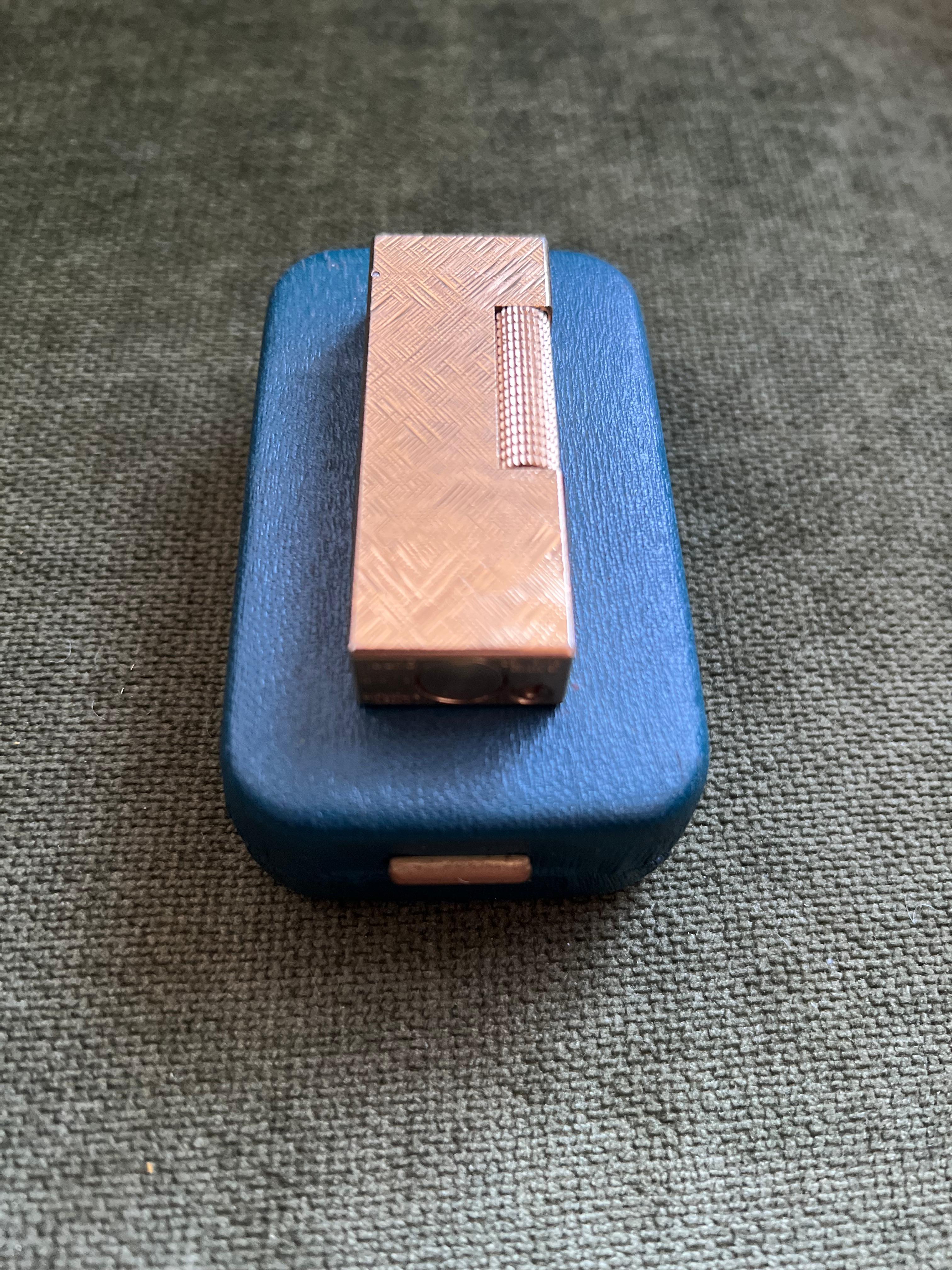Vintage “ James Bond” Dunhill Gold Plated Lighter Original Sky Case, Circa 1970 3