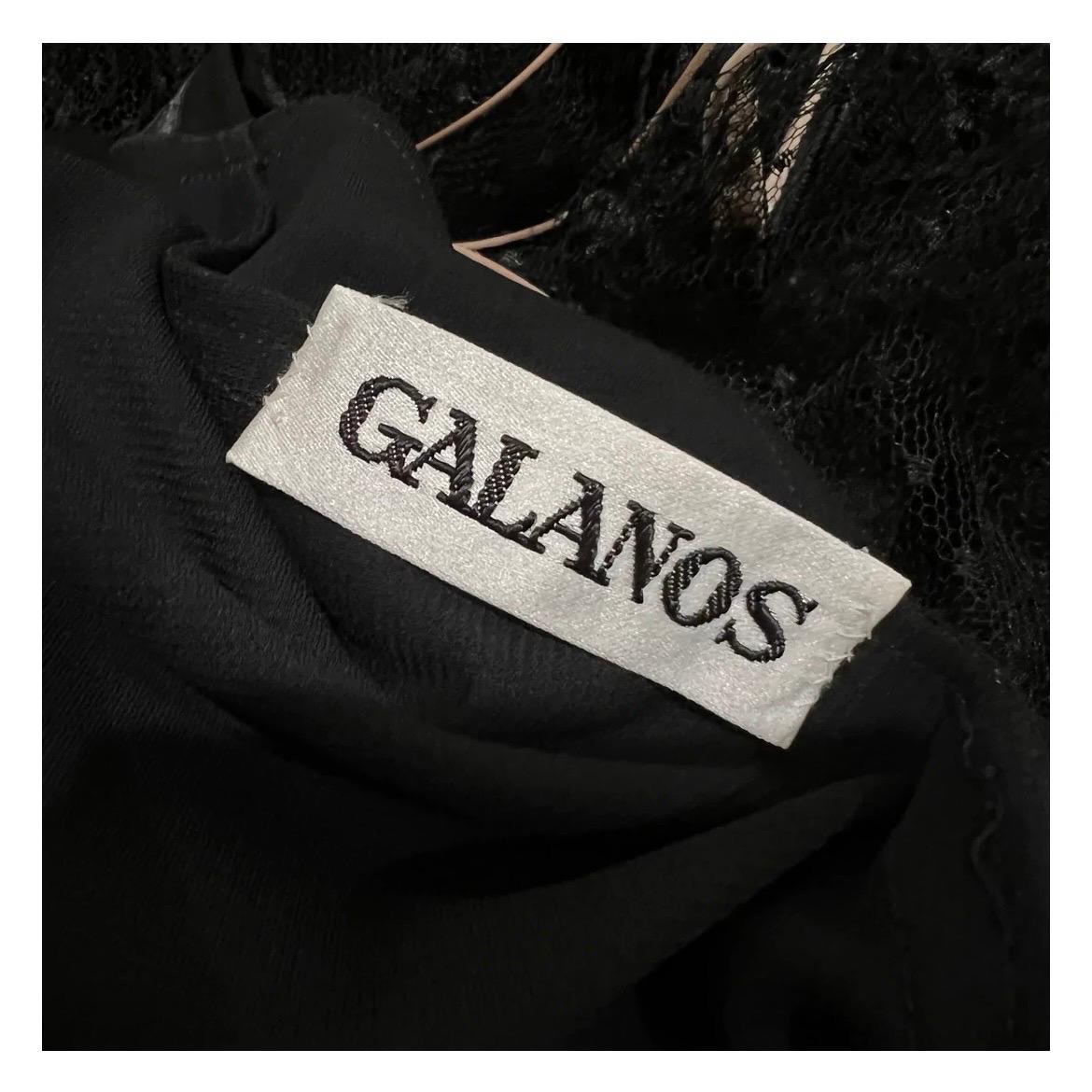 Vintage James Galanos Vintage Spitzenwirbel-Kleid (ca. 80er/90er Jahre) Damen im Angebot