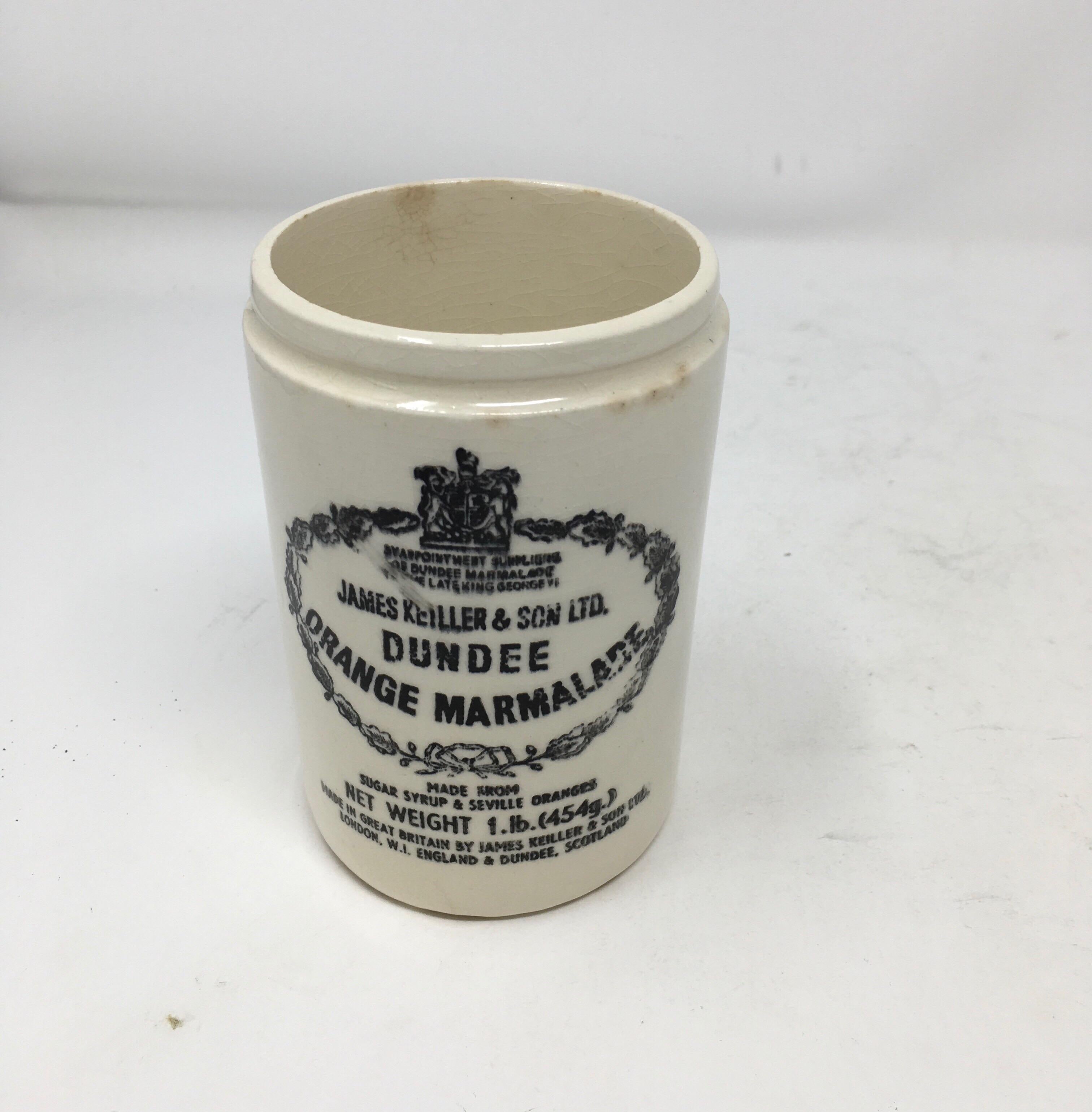 Other Vintage James Keiller & Sons Dundee Marmalade Ironstone Jar