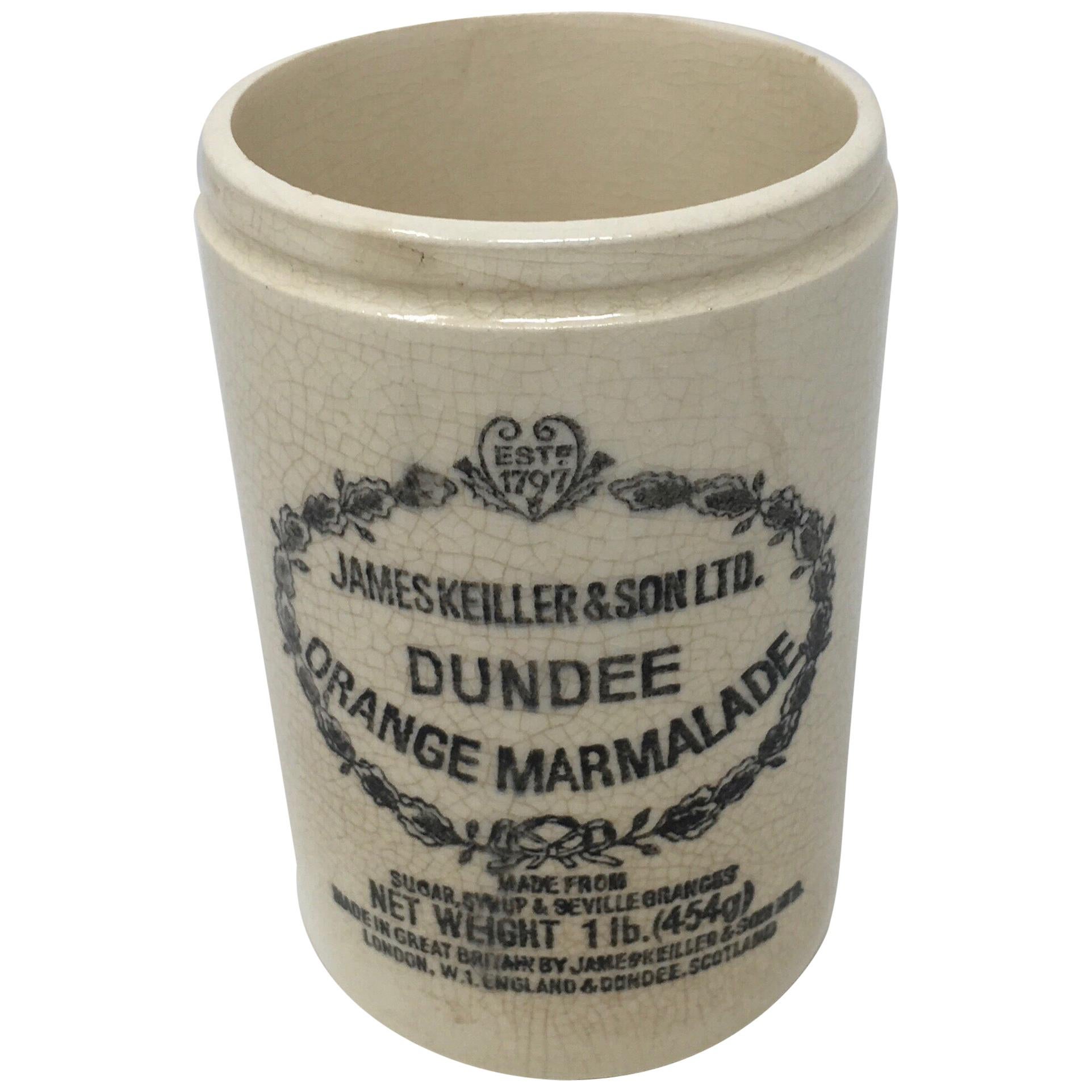 Vintage James Keller & Sons Dundee Marmalade Ironstone Jar
