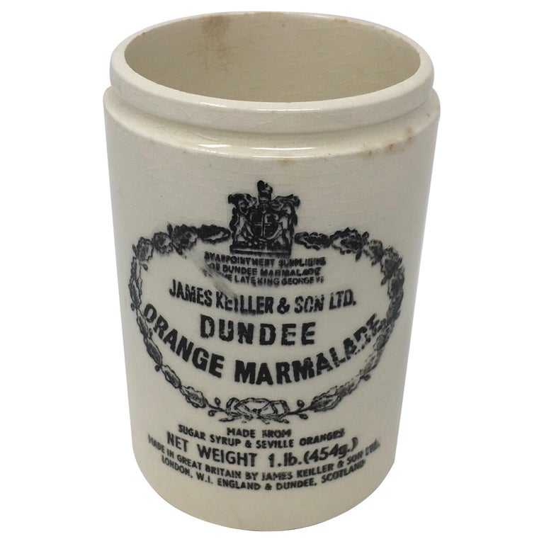 Vintage James Keller and Sons Dundee Marmalade Ironstone Jar For Sale at 1stDibs