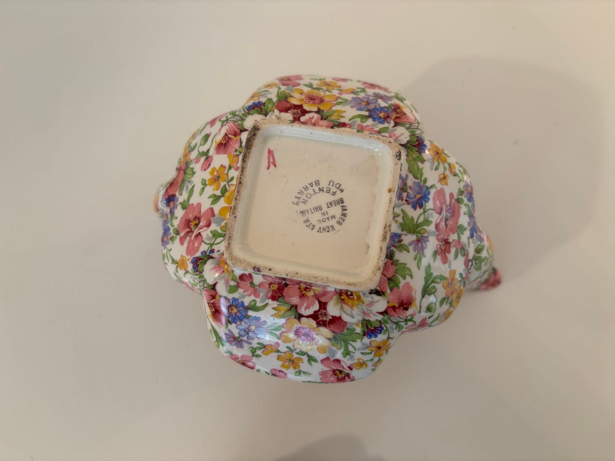 Vintage James Kent Fenton Du Barry Chintz Floral Teekanne Made in England im Angebot 11