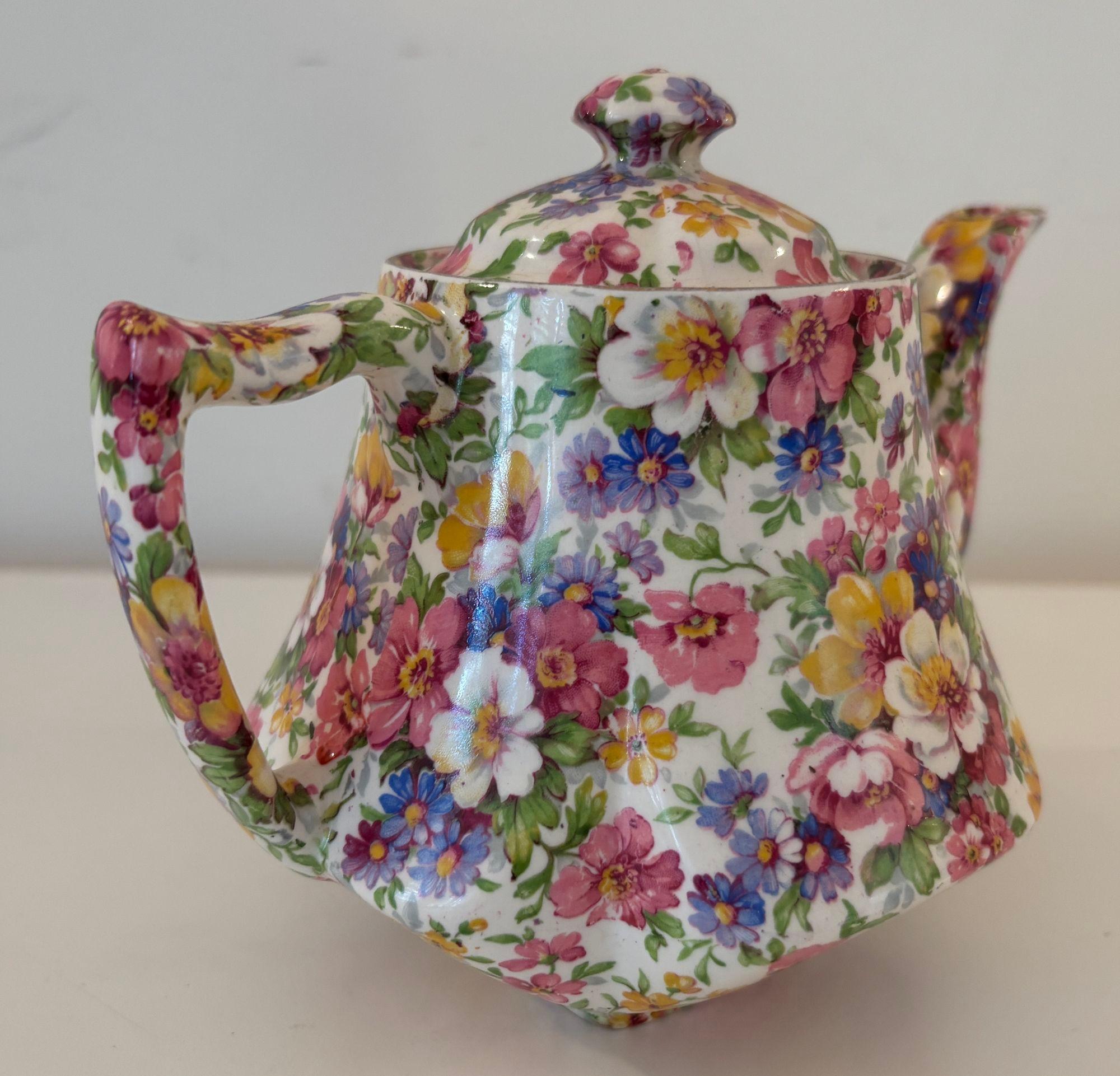 Vintage James Kent Fenton Du Barry Chintz Floral Teekanne Made in England im Angebot 1