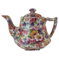 Tetera Vintage James Kent Fenton Du Barry Chintz Floral Made in England