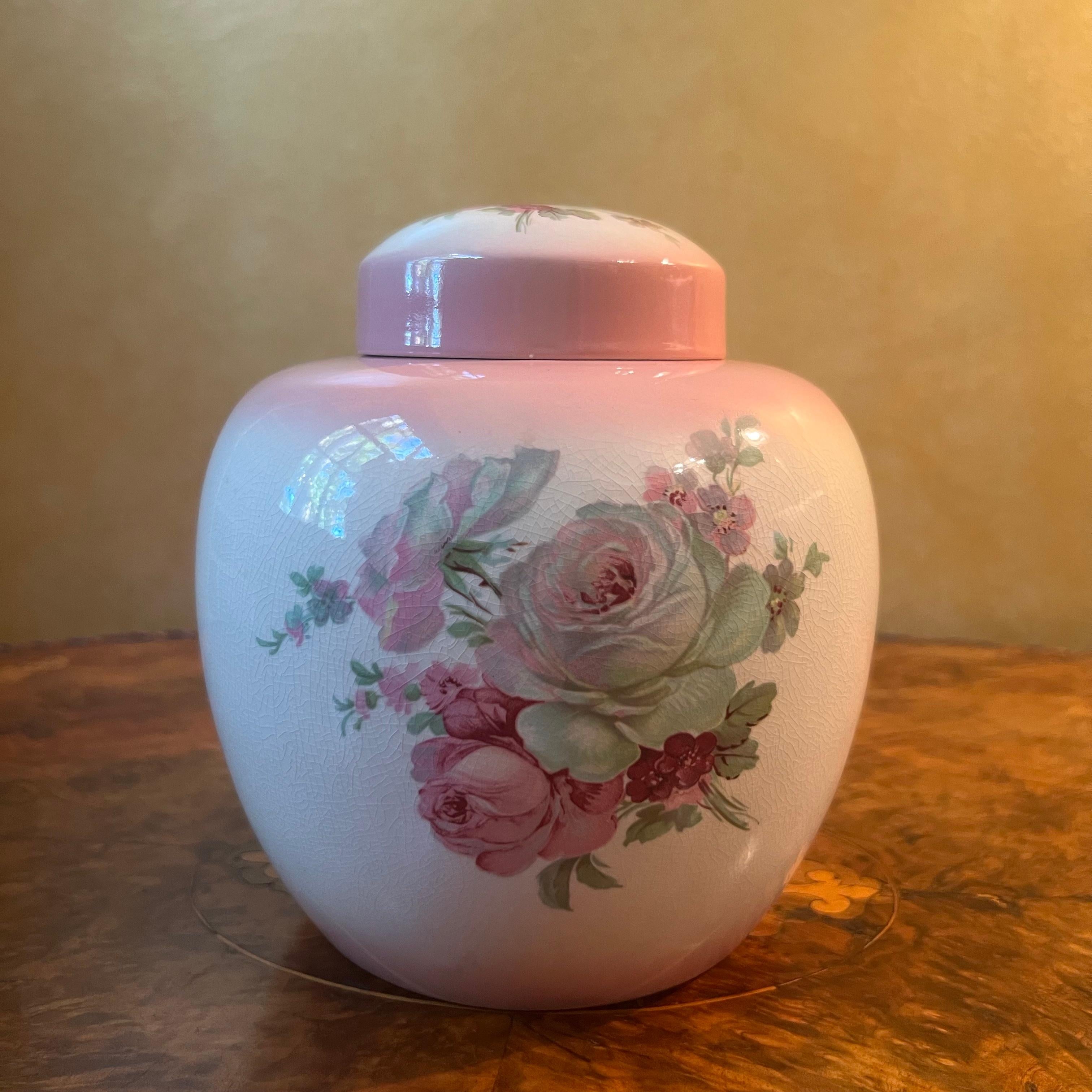 Porcelain Vintage James Kent Old Foley Victoria Rose Ginger Jar For Sale