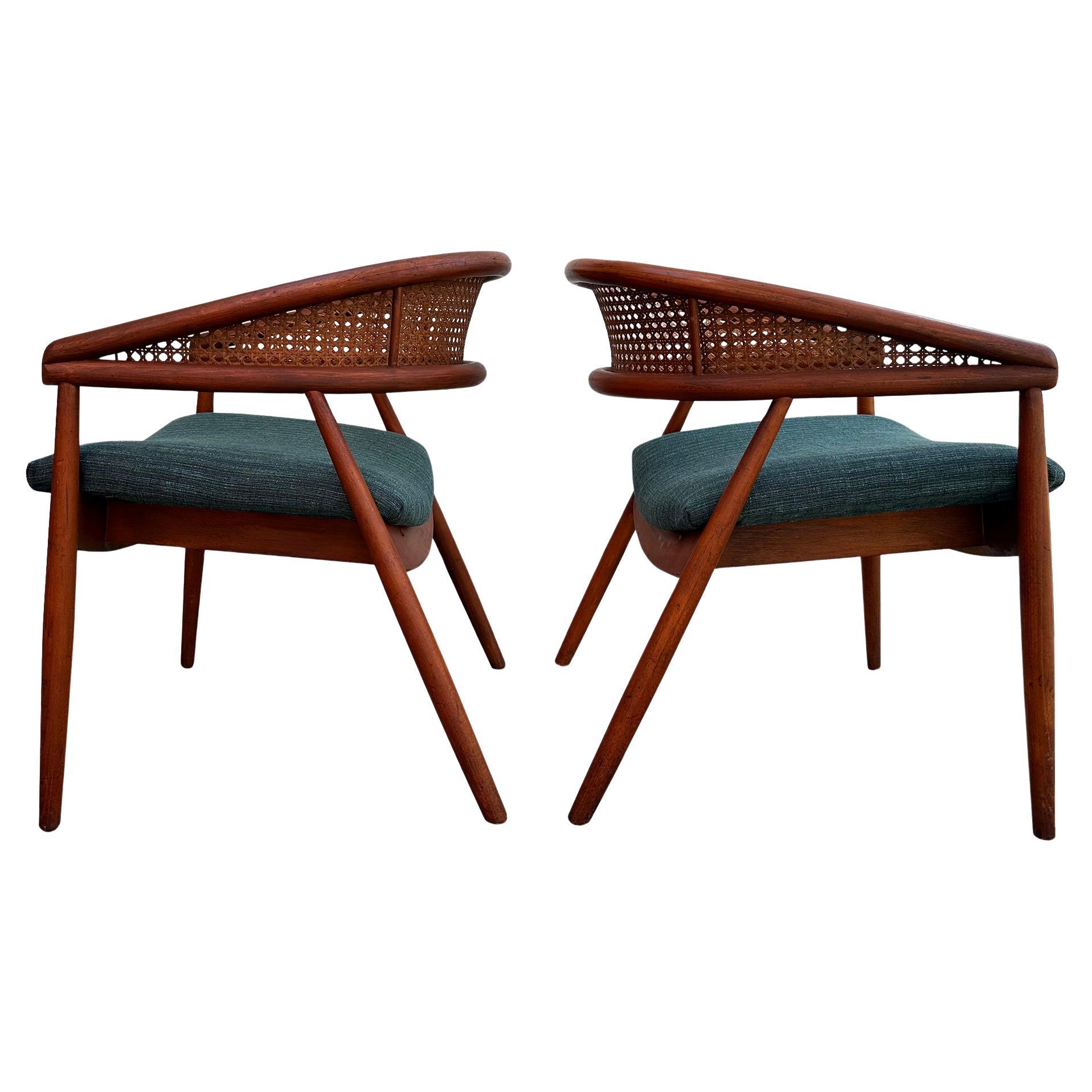 Vintage James Mont King Cole Lounge Chairs Pair Mid Century Modern