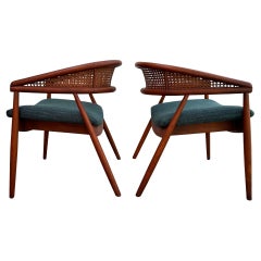 Vintage James Mont King Cole Lounge Chairs Pair Mid Century Modern
