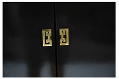 Vintage James Mont Style Black Lacquer Cabinet