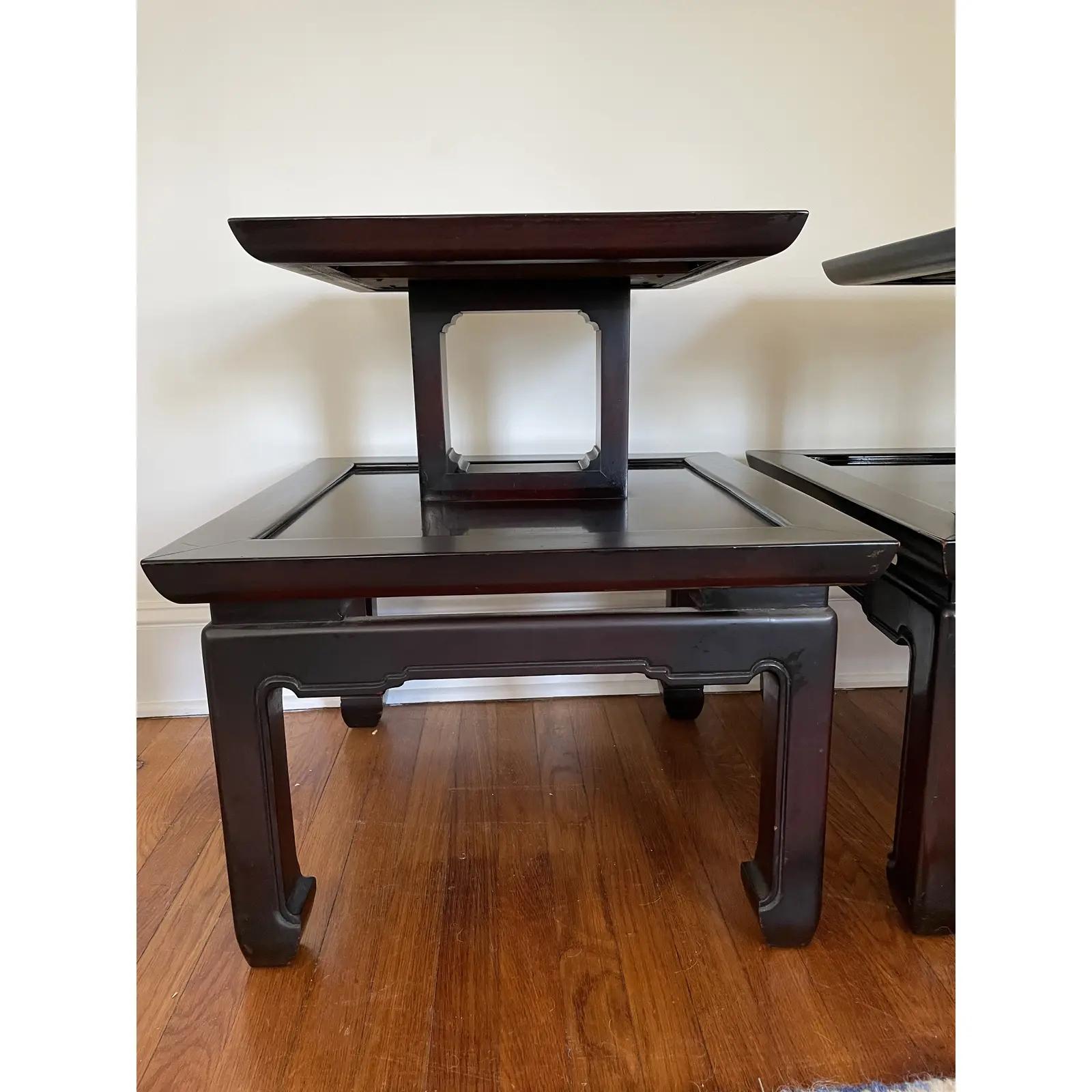 Vintage James Mont Style Ming Tiered End Tables For Sale 1
