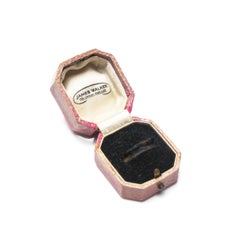 Vintage James Walker The London Jeweller Pink Ring Box, Octagonal