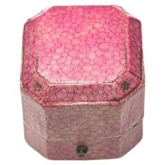 Vintage James Walker The London Jeweller Pink Ring Box, Octagonal