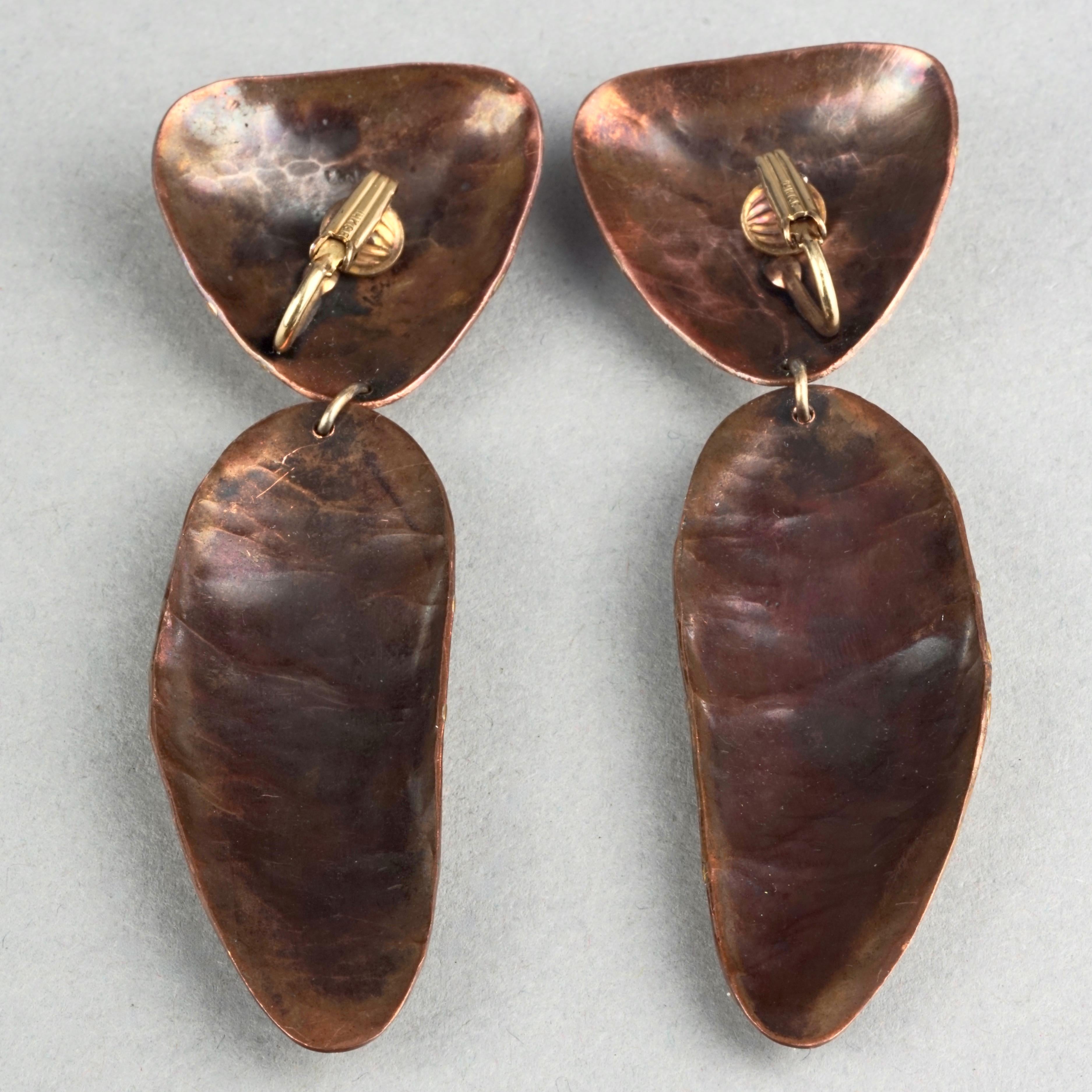 Vintage JANE BOHAN 14K Gold Filled Nautical Shell Dangling Earrings 4