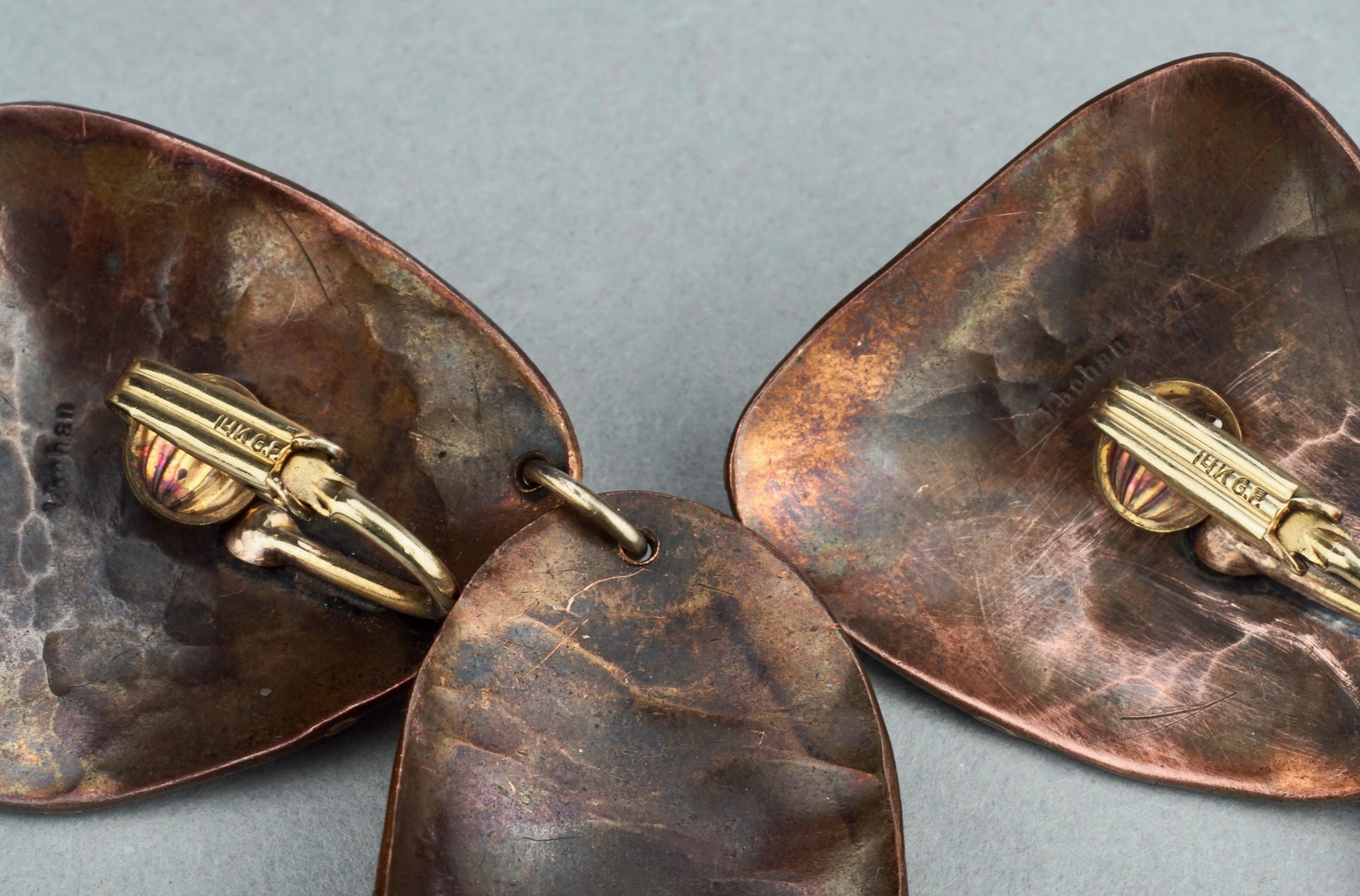 Vintage JANE BOHAN 14K Gold Filled Nautical Shell Dangling Earrings 5
