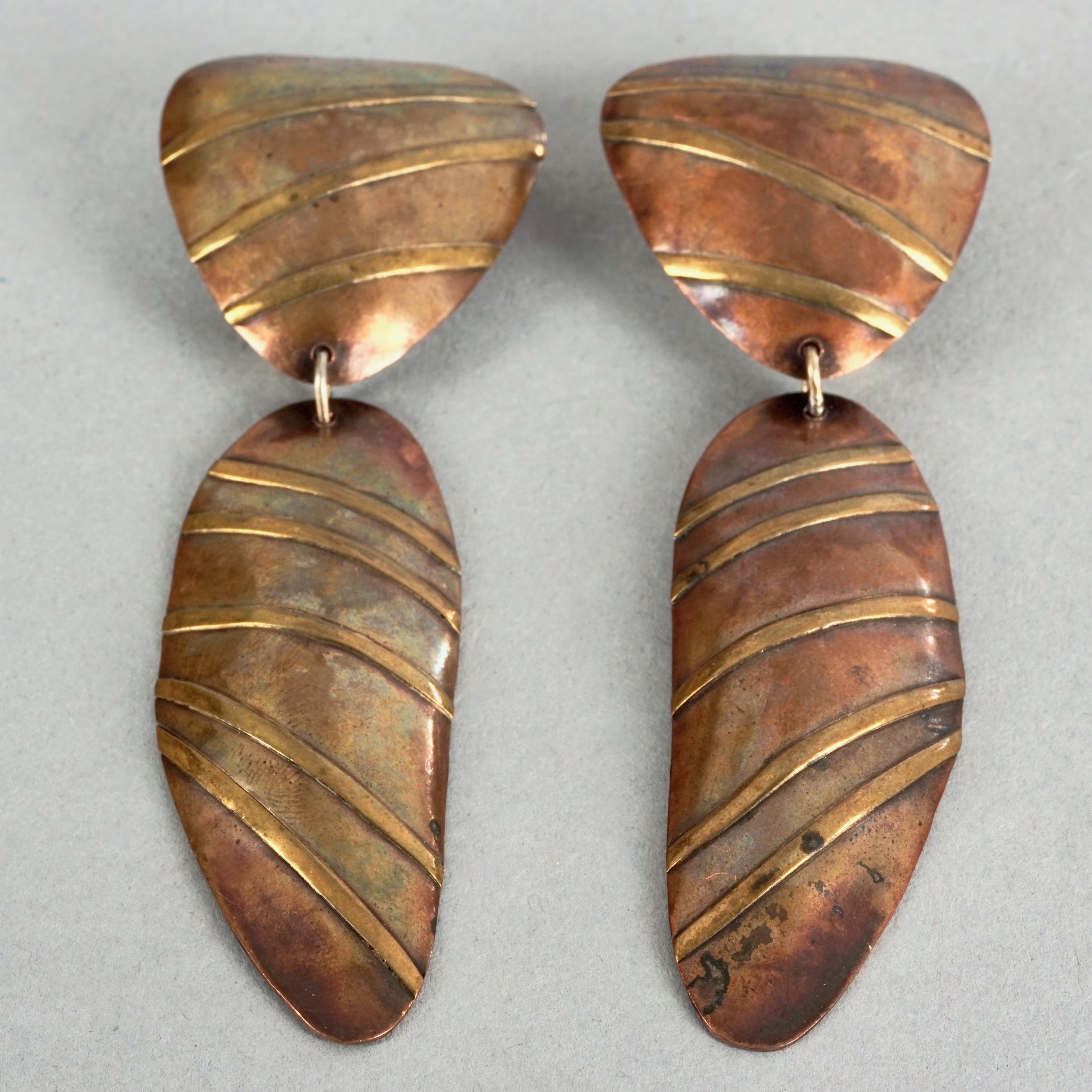 Women's Vintage JANE BOHAN 14K Gold Filled Nautical Shell Dangling Earrings