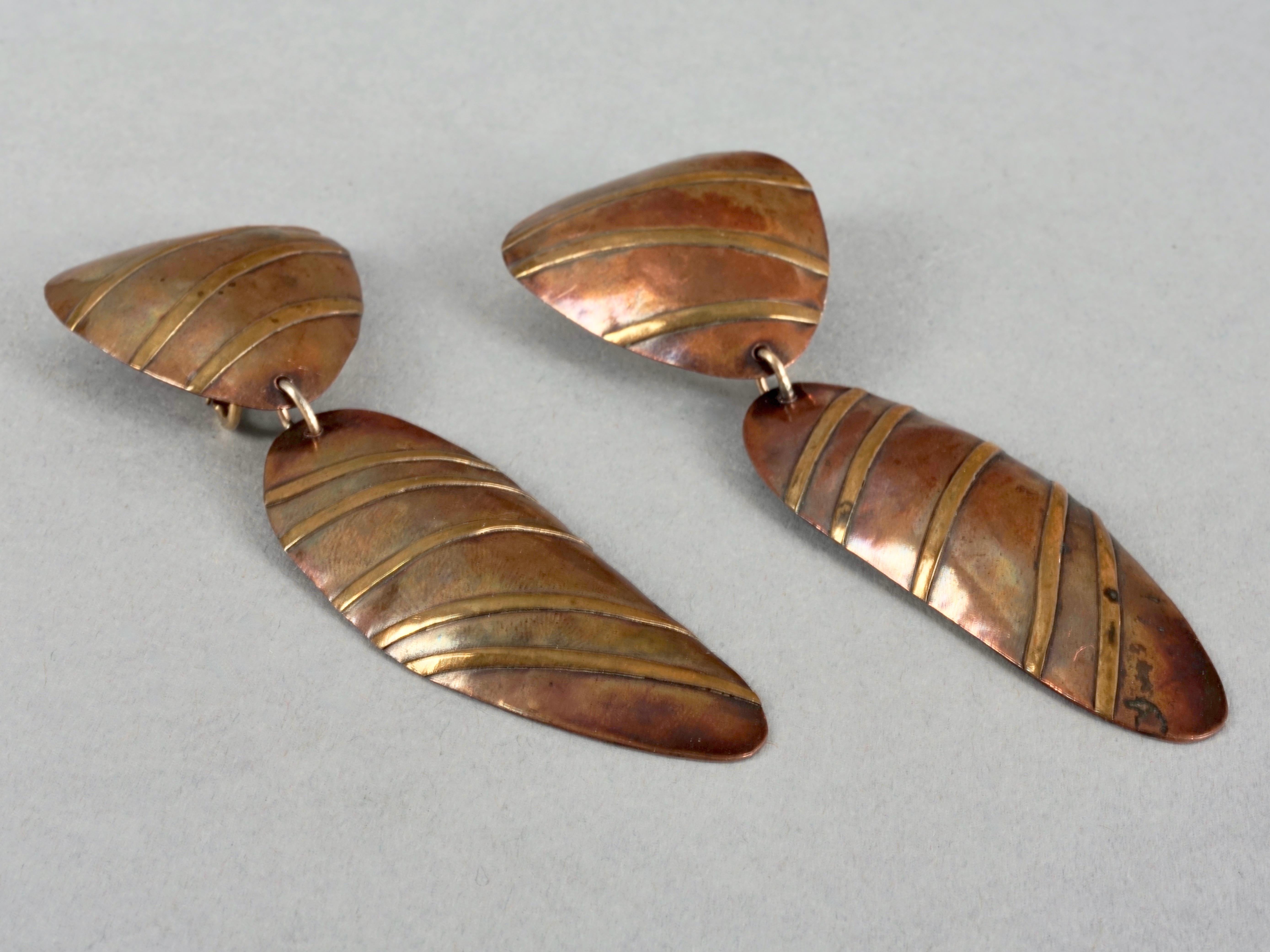 Vintage JANE BOHAN 14K Gold Filled Nautical Shell Dangling Earrings 1