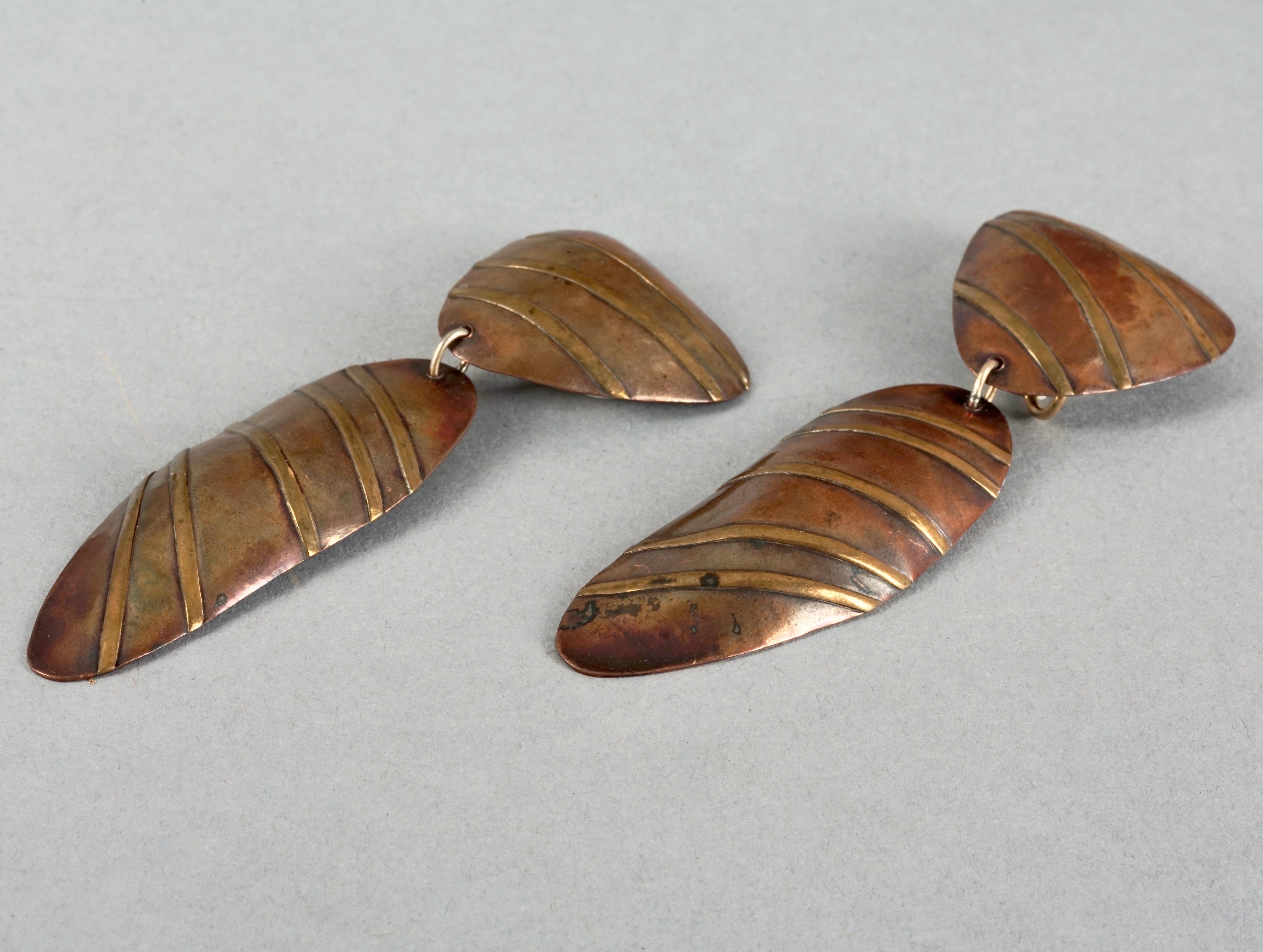 Vintage JANE BOHAN 14K Gold Filled Nautical Shell Dangling Earrings 2