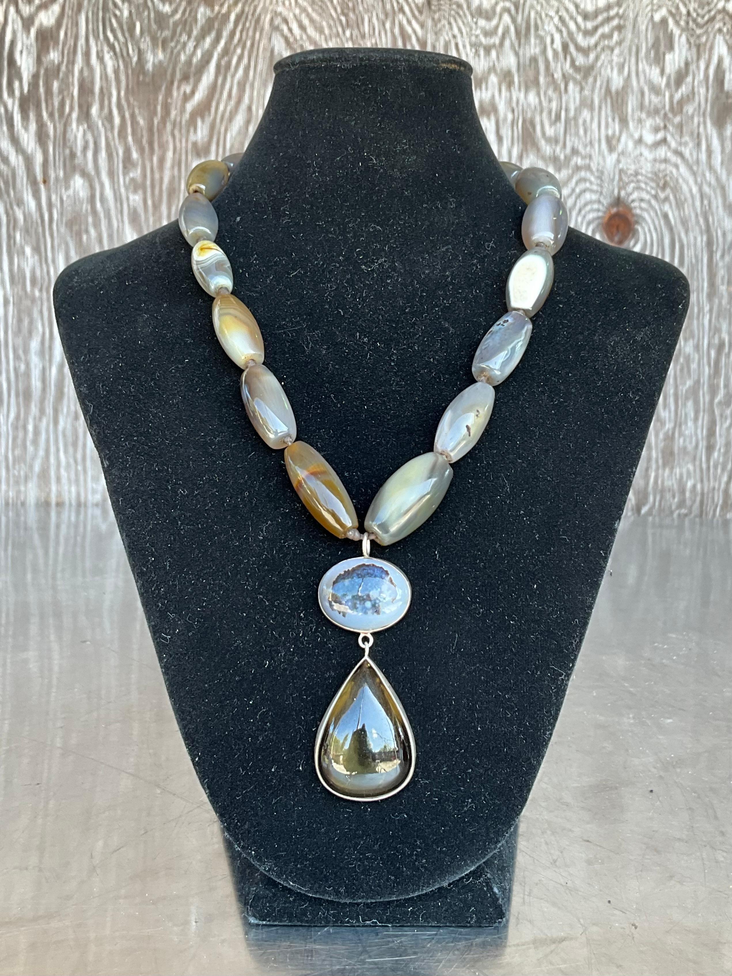 Collana di perline con pietre preziose vintage di Jane Diaz in vendita 1