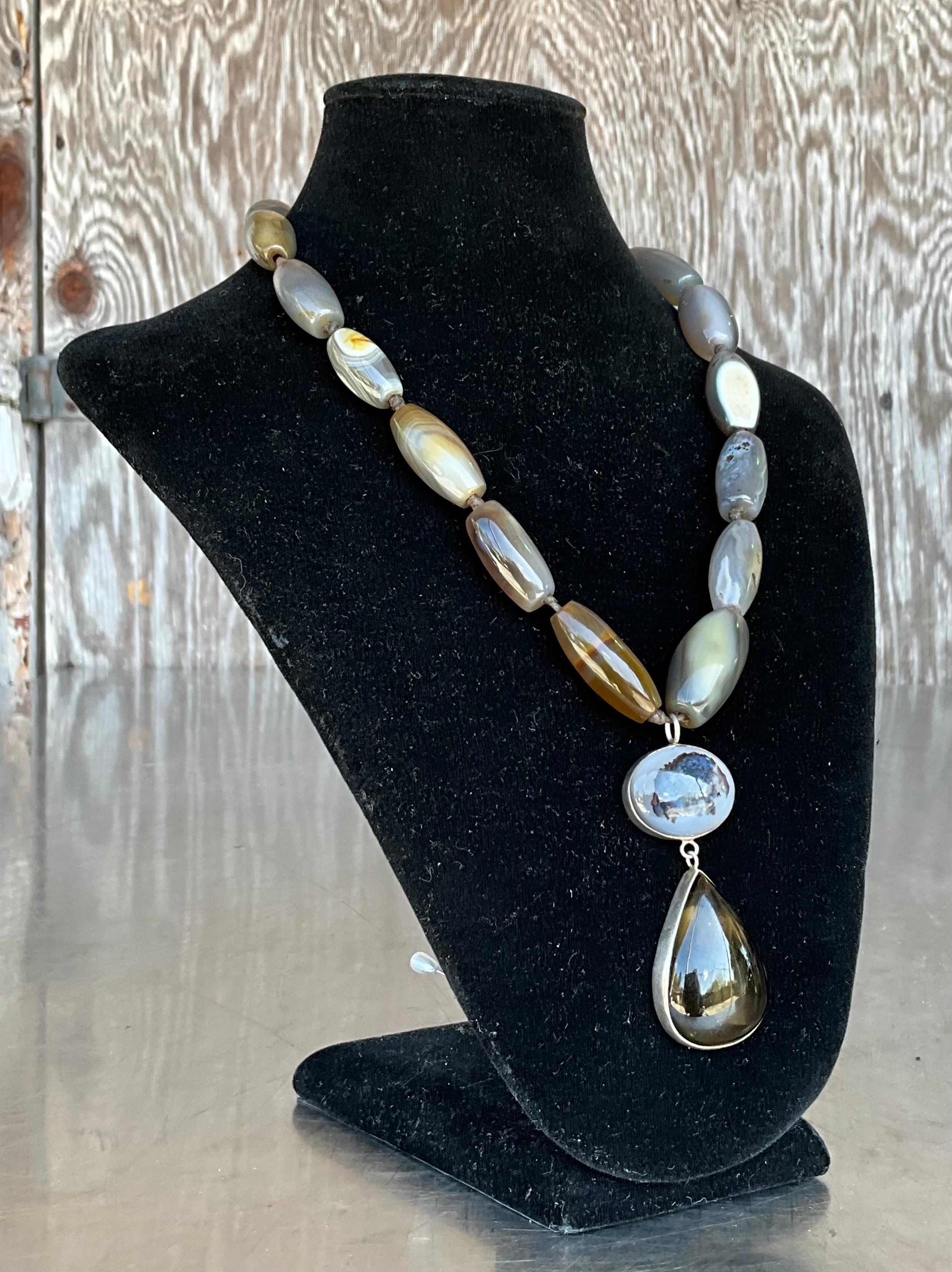 Collana di perline con pietre preziose vintage di Jane Diaz in vendita 3