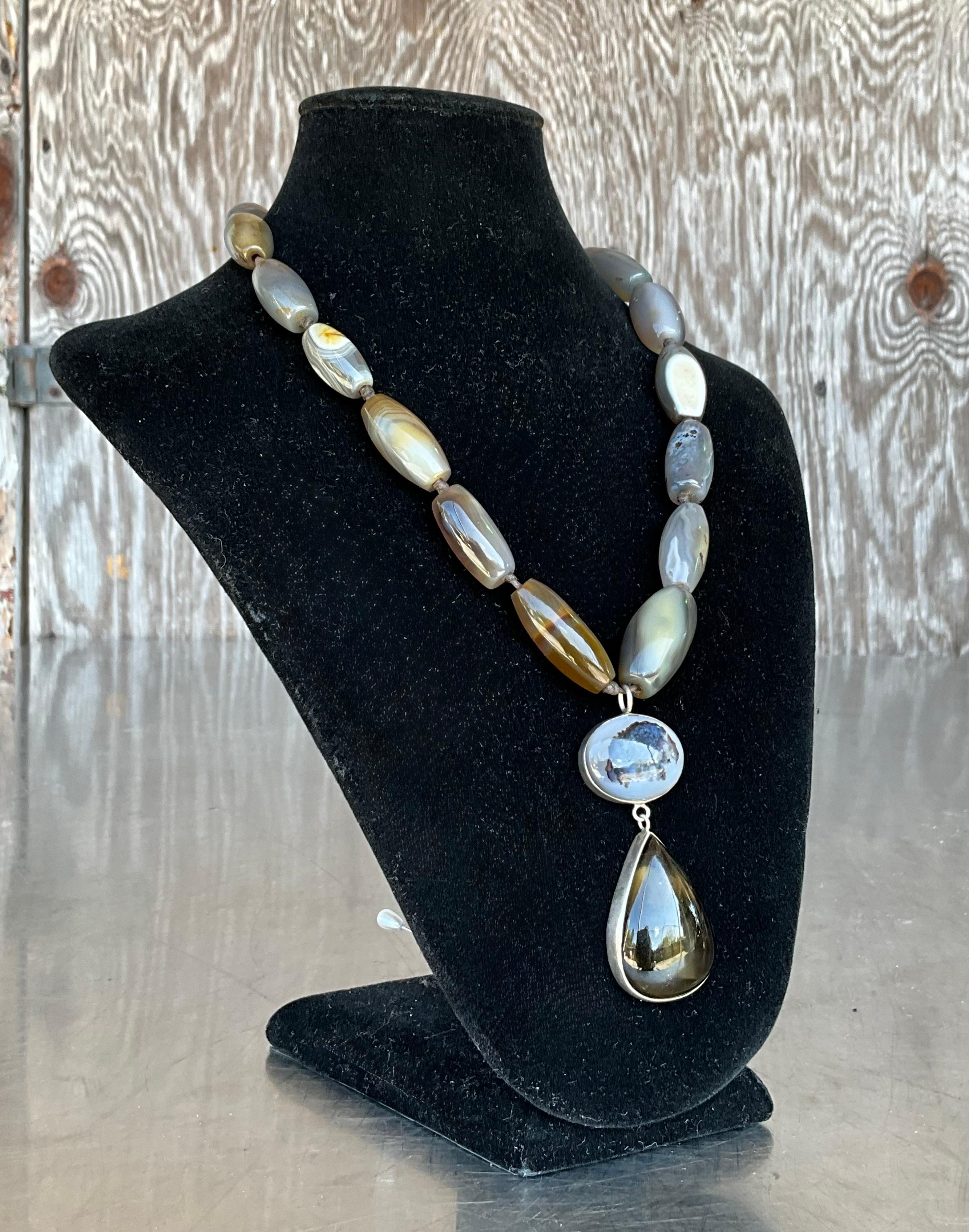 Collana di perline con pietre preziose vintage di Jane Diaz in vendita 4
