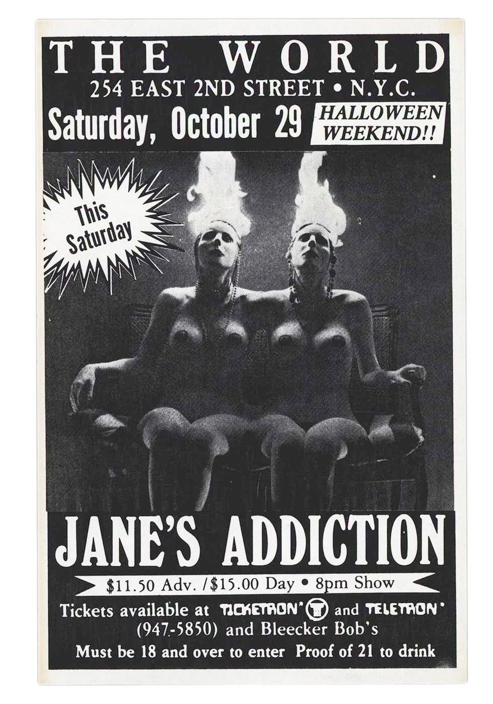Jane's Addiction press Photograph & gig flyer (Set von 2), Vintage (Papier) im Angebot