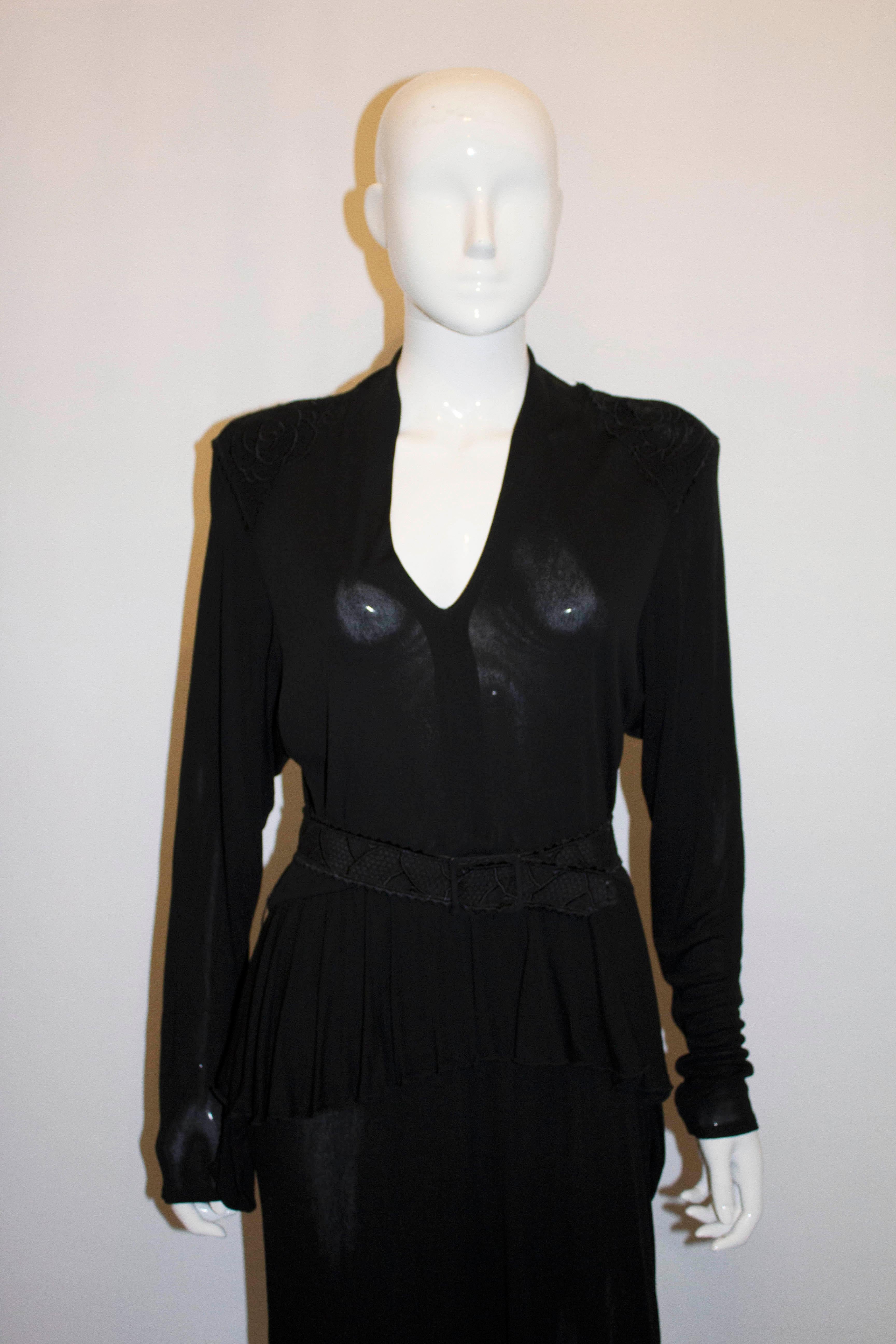Vintage Janice Wainwright Black Dress For Sale 1